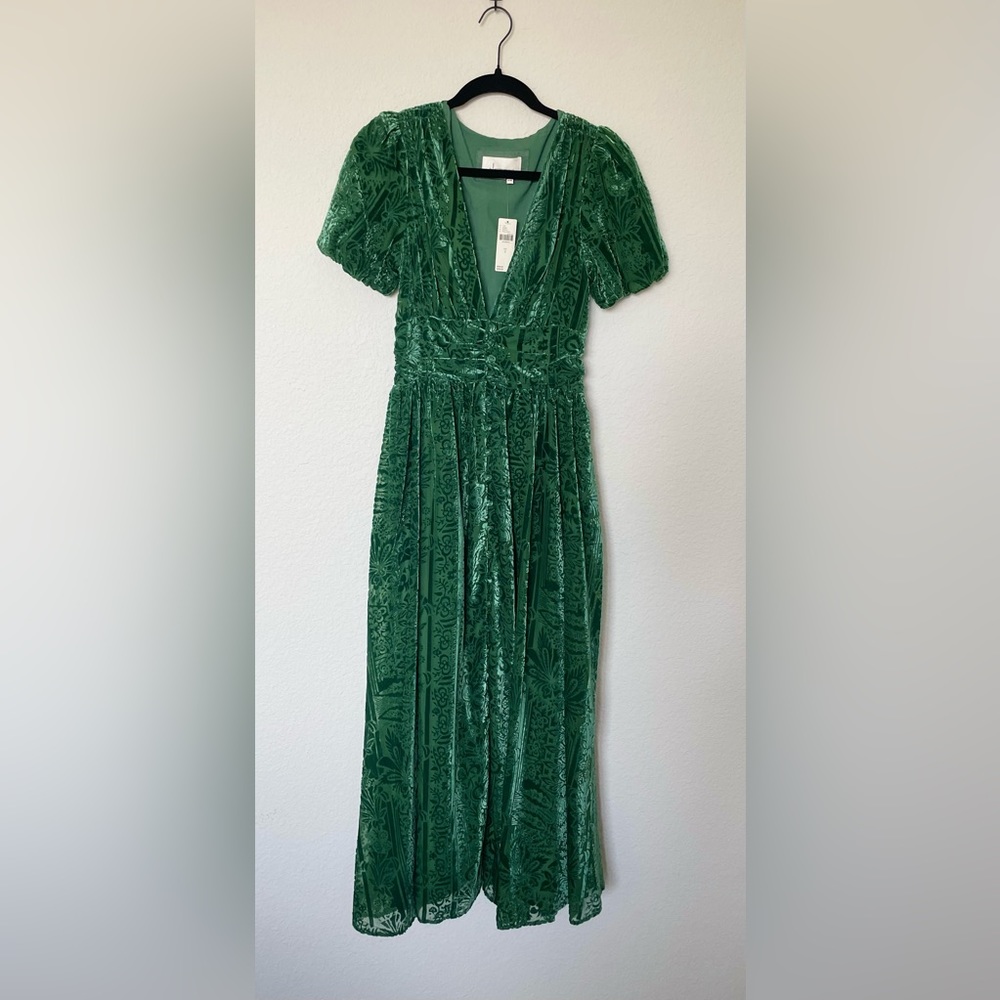 Anthropologie Holly Green Patterned Dress